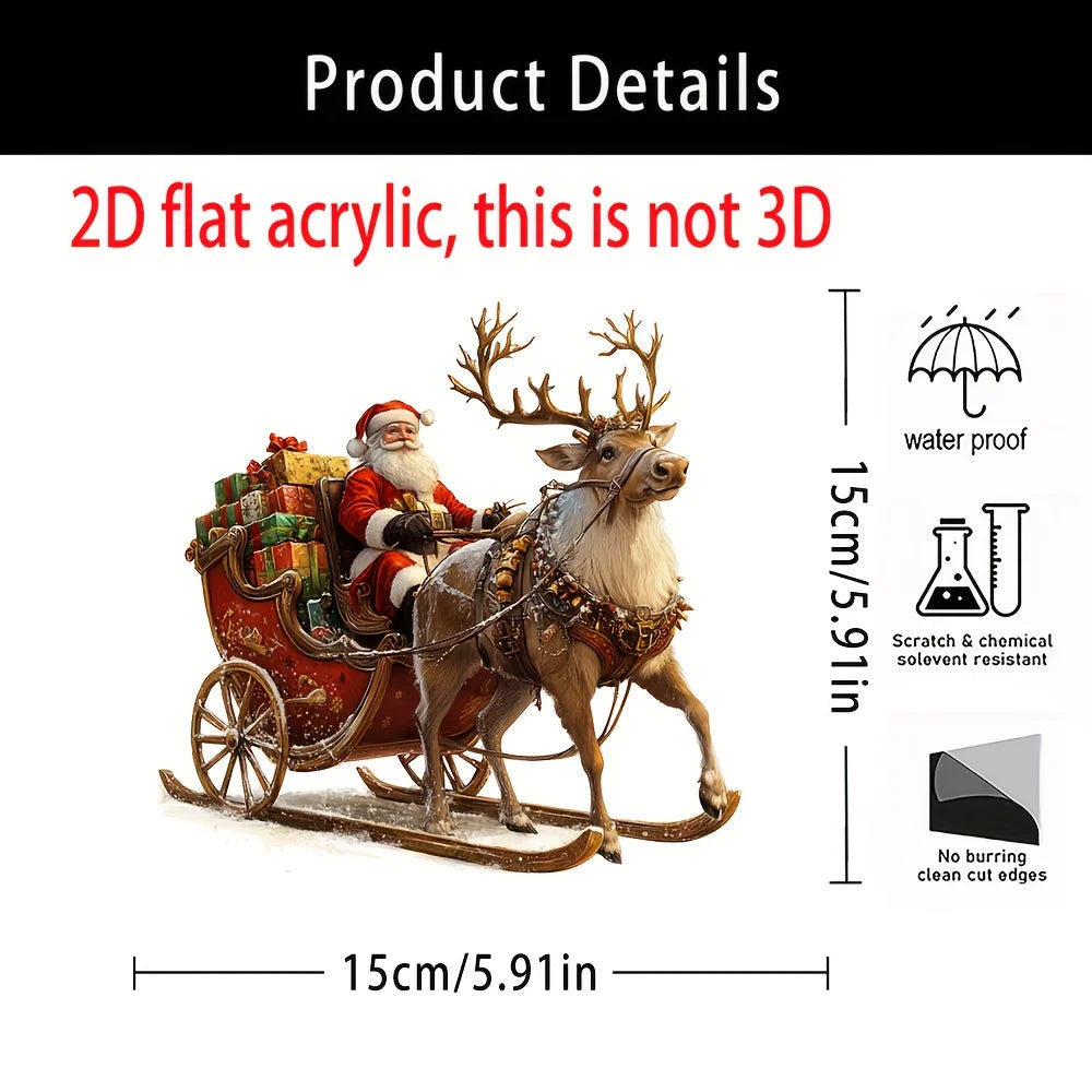 Bohemian Christmas Desktop Ornament – 2D Acrylic Festival Decoration for Bedroom & Seasonal Gifting