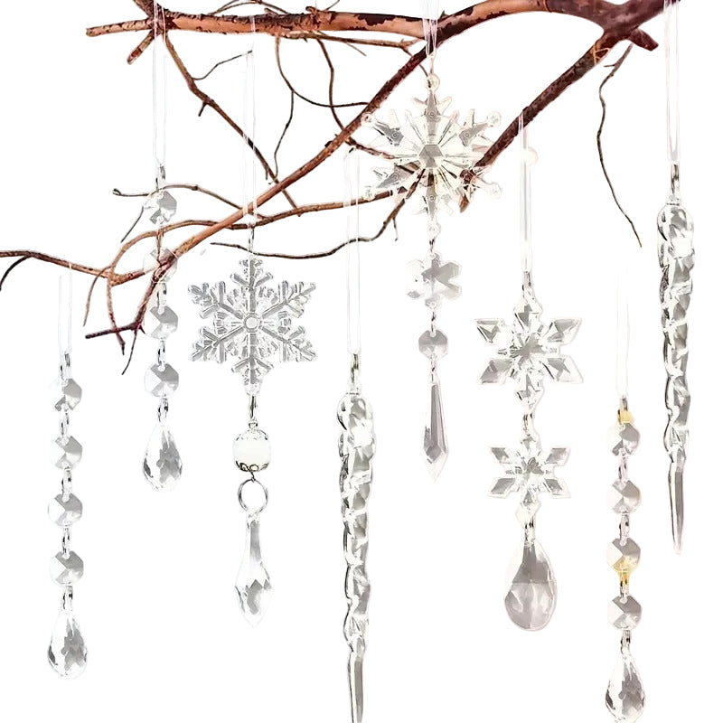 Crystal Christmas Ornament Set – Hanging Clear Acrylic Décor (20PCS)