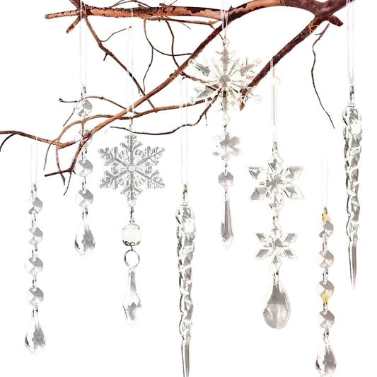 Crystal Christmas Ornament Set – Hanging Clear Acrylic Décor (20PCS)
