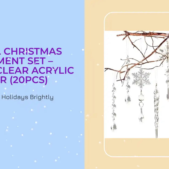 Crystal Christmas Ornament Set &ndash; Hanging Clear Acrylic D&eacute;cor (20PCS) by@Outfy