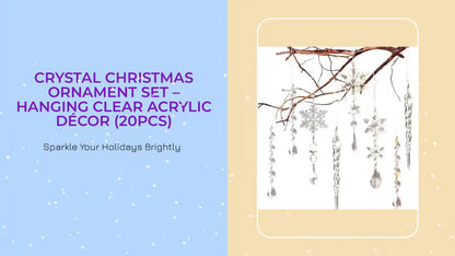 Crystal Christmas Ornament Set &ndash; Hanging Clear Acrylic D&eacute;cor (20PCS) by@Outfy