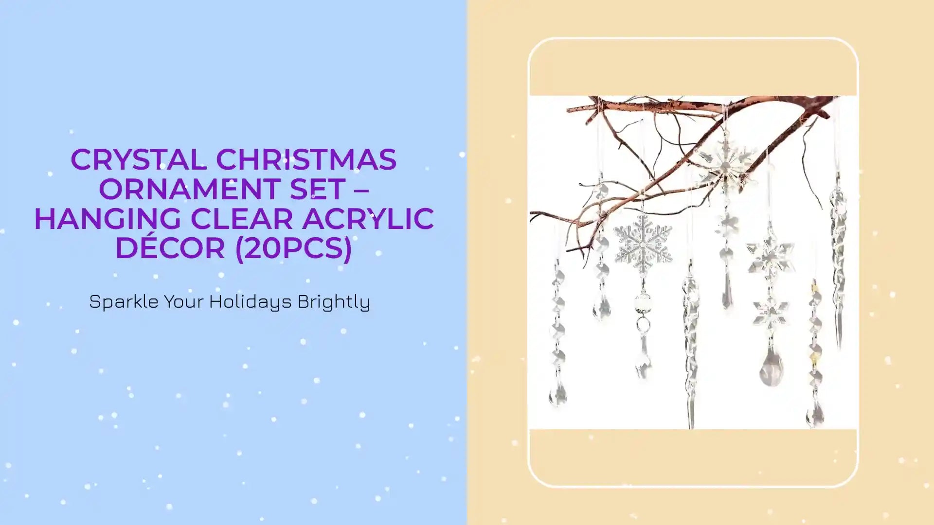 Crystal Christmas Ornament Set &ndash; Hanging Clear Acrylic D&eacute;cor (20PCS) by@Outfy