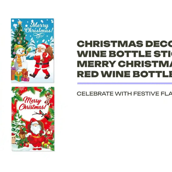 Christmas Decorative Wine Bottle Stickers Merry Christmas Party Red Wine Bottle Stickers by@Outfy