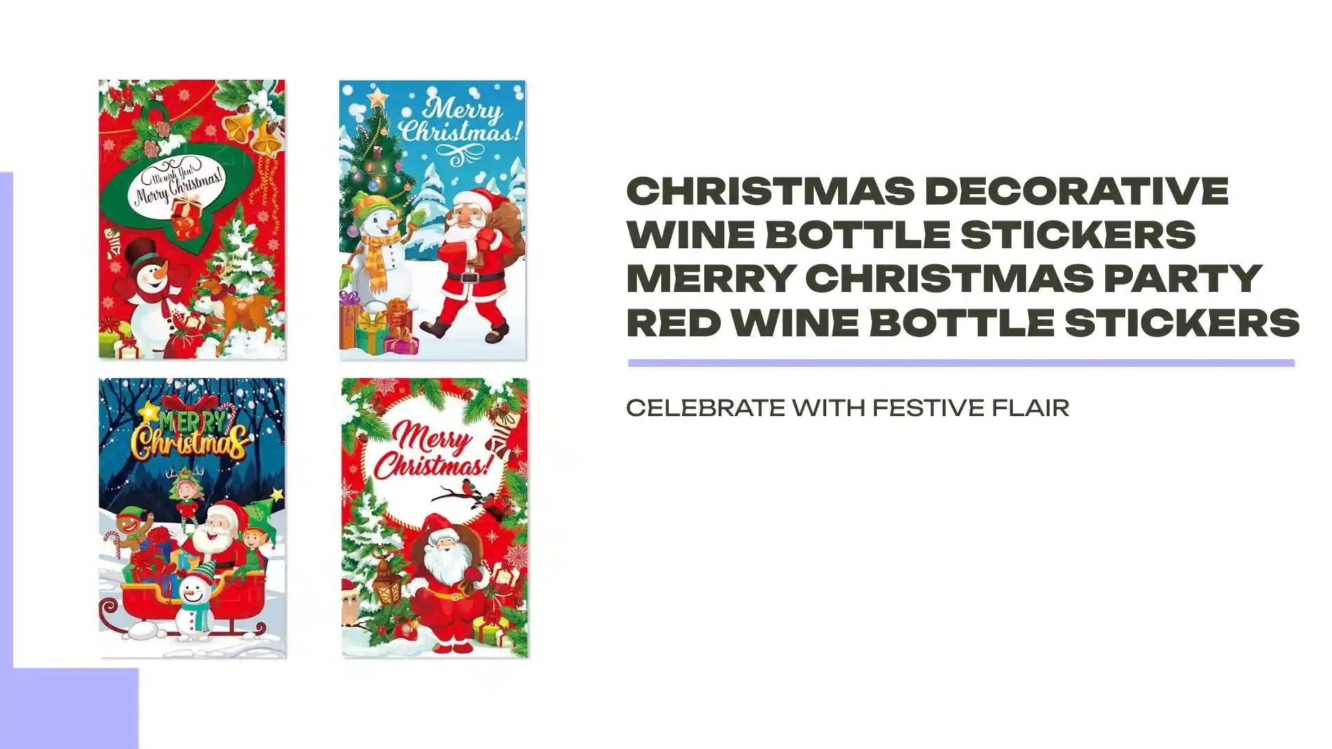 Christmas Decorative Wine Bottle Stickers Merry Christmas Party Red Wine Bottle Stickers by@Outfy