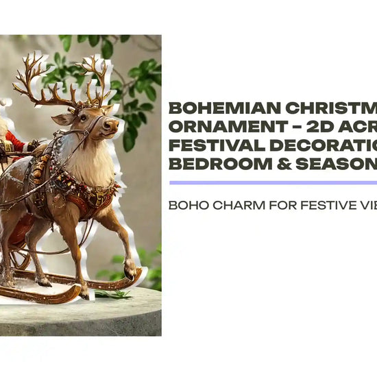 Bohemian Christmas Desktop Ornament &ndash; 2D Acrylic Festival Decoration for Bedroom &amp; Seasonal Gifting by@Outfy
