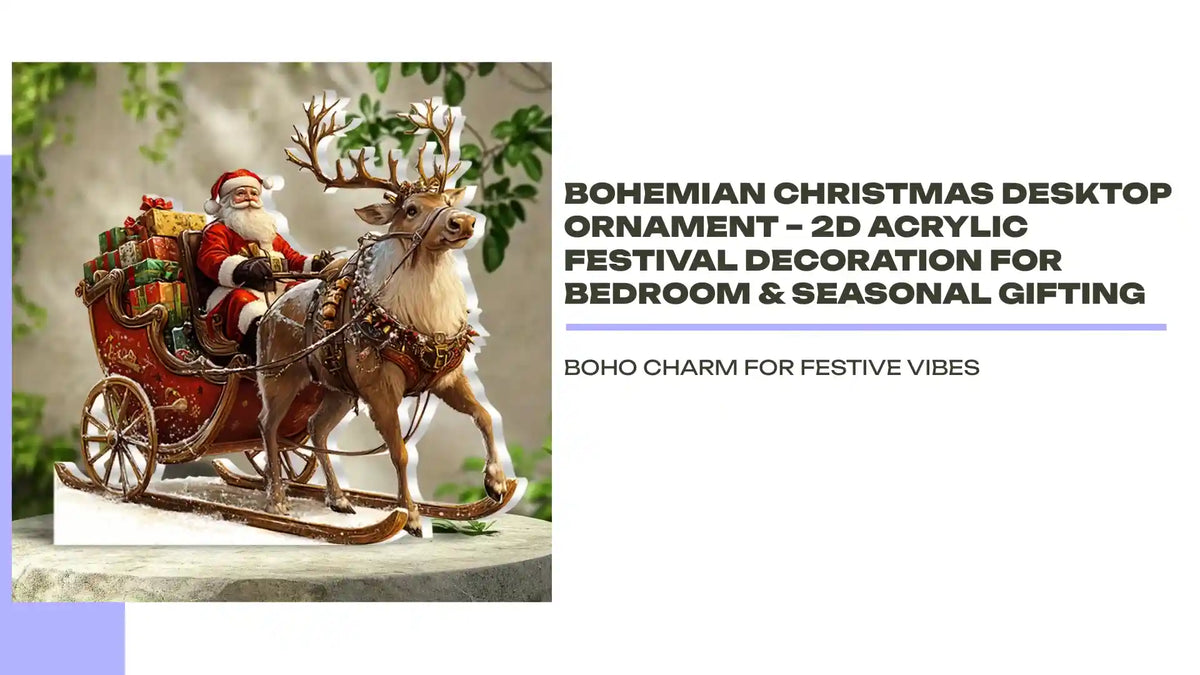 Bohemian Christmas Desktop Ornament &ndash; 2D Acrylic Festival Decoration for Bedroom &amp; Seasonal Gifting by@Outfy