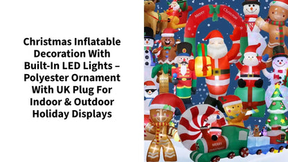 Christmas Inflatable Decoration with Built‑In LED Lights &ndash; Polyester Ornament with UK Plug for Indoor &amp; Outdoor Holiday Displays by@Outfy