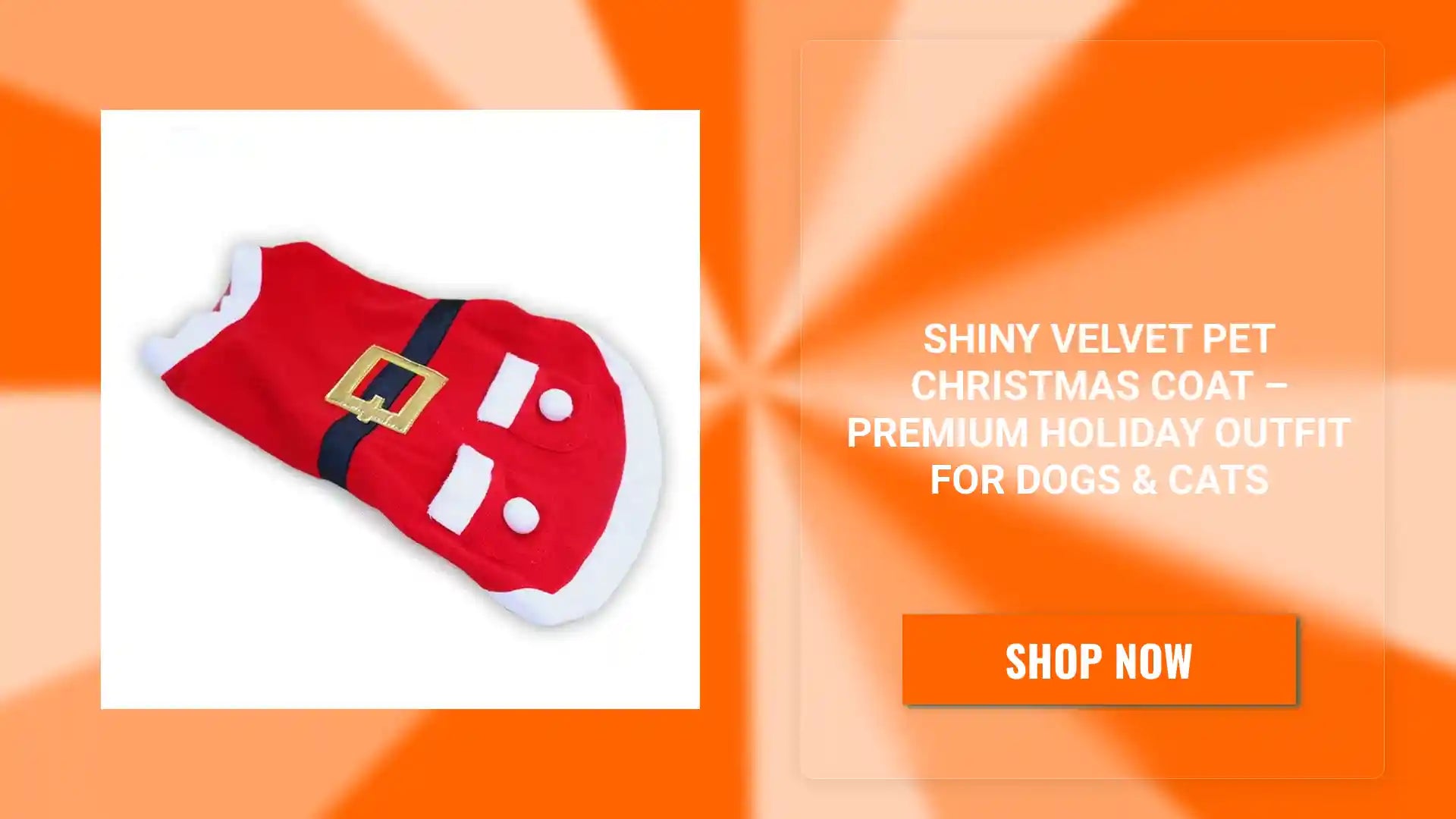 Shiny Velvet Pet Christmas Coat &ndash; Premium Holiday Outfit for Dogs & Cats by@Outfy